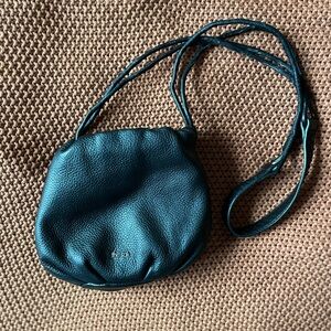 The Sak Black Lorelei Leather Mini Crossbody Hobo Drawstring Bag